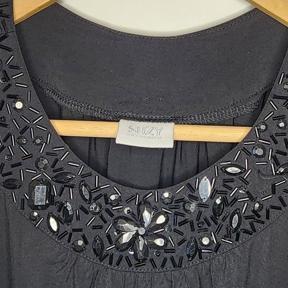 Black Suzy Shier Dress W/Embellishments - Picture 3 of 3